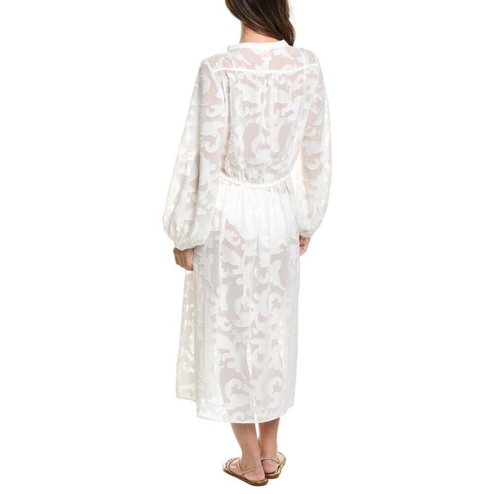 Milly Womens Scroll Burnout Dress, White - Picture 2 of 3